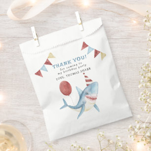 Sachets En Papier Bébé requin 1er anniversaire sous le Merci de la m