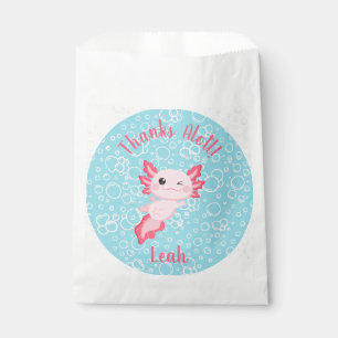 Sachets En Papier Bébé rose mou Axolotl fête d'anniversaire