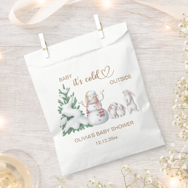 Sachets En Papier Bébé son rhume dehors. Baby shower (Coupé)