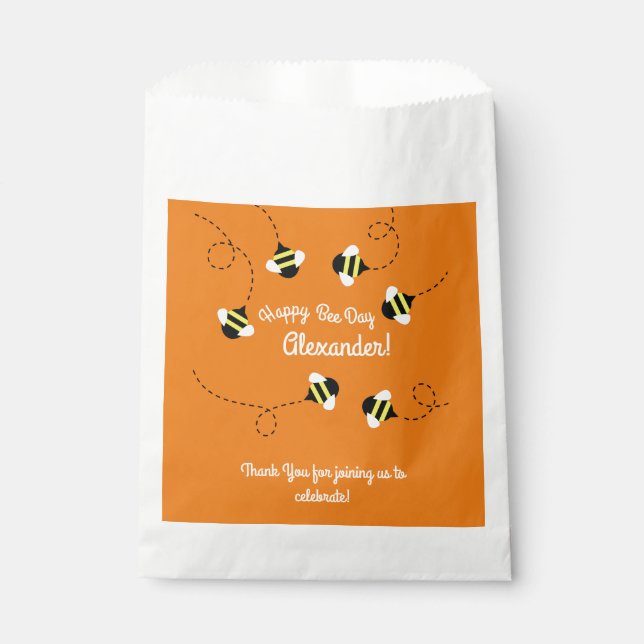 Sachets En Papier Bee Day Cute Kid's Birthday (Devant)