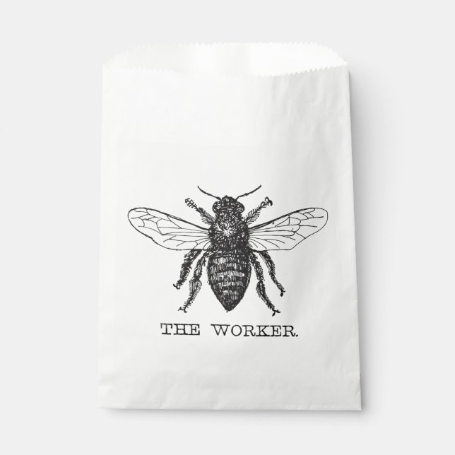 Sachets En Papier Bee Worker Honey Black Bumblebee (Devant)