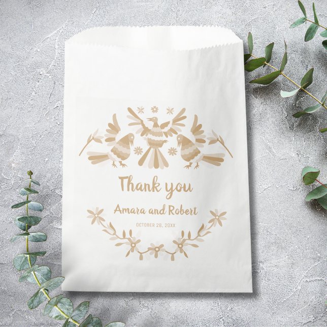 SACHETS EN PAPIER BEIGE OTOMI MEXICAN (Créateur téléchargé)