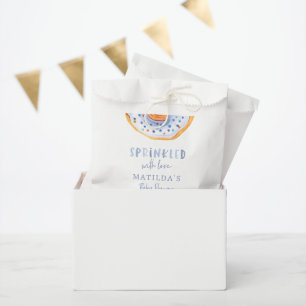 Sachets En Papier beigne baby shower bleu girly accueil mignon