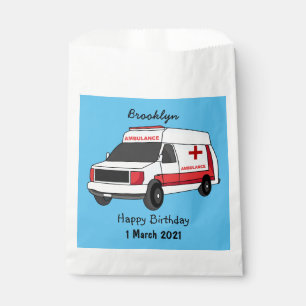 Sachets En Papier Belle ambulance rouge caricature van