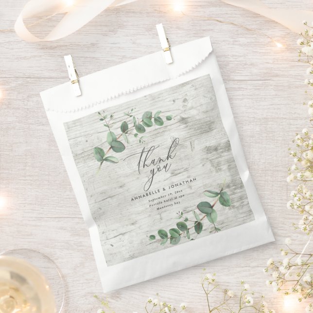 Sachets En Papier Belle délicate feuille d'eucalyptus mariage favori (Coupé)