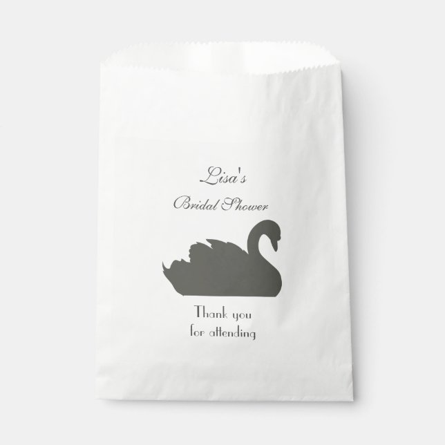 Sachets En Papier Belle Fête des mariées de cygne (Devant)