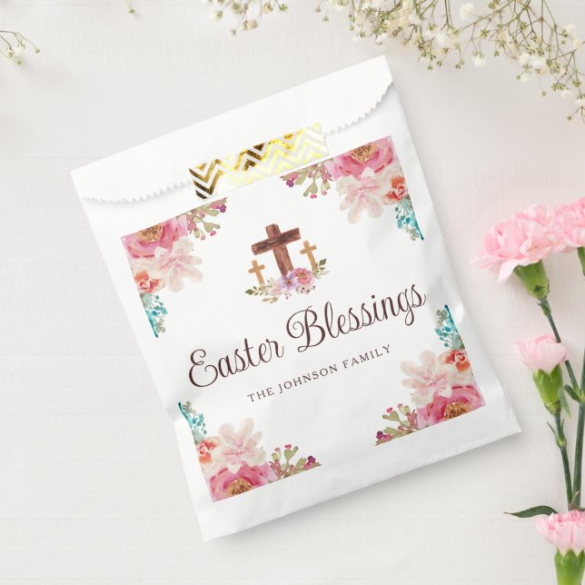Sachets En Papier Bénédiction de Pâques Croix florale (Scellé)