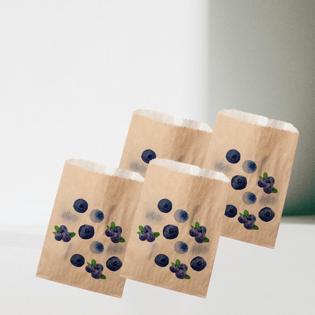 Sachets En Papier Berry First | 1er anniversaire | Blueberry | MOTIF (Créateur téléchargé)