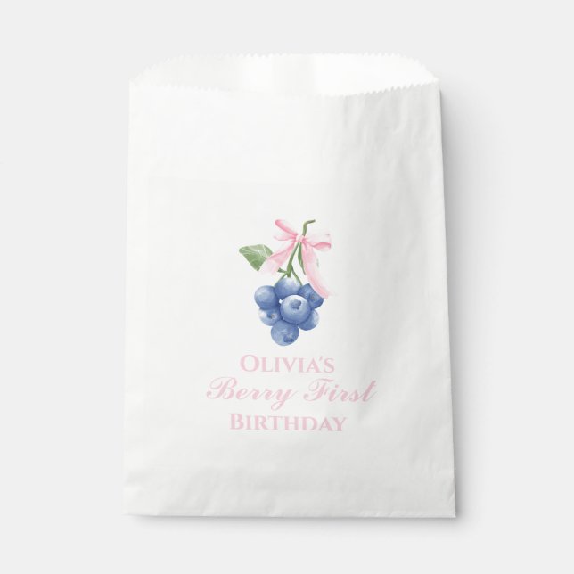 Sachets En Papier Berry First blueberry Coquette anniversaire Pink B (Devant)