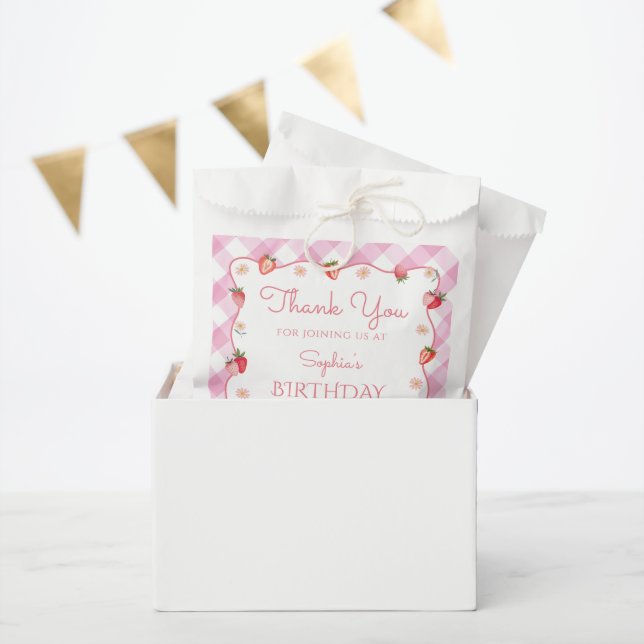 Sachets En Papier Berry fraise Sweet 1er anniversaire Wavy (Fête)