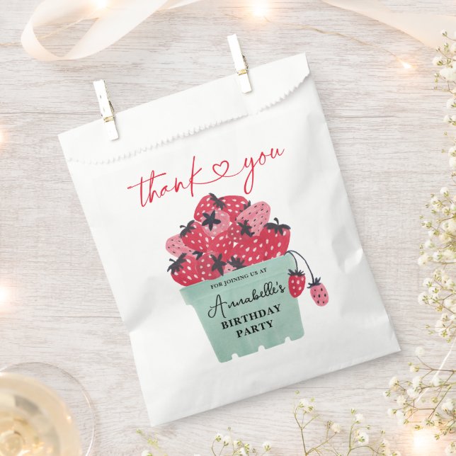 Sachets En Papier Berry Sweet 1er anniversaire (Coupé)