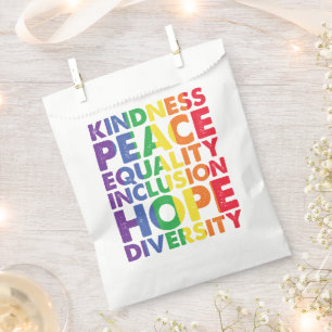 Sachets En Papier Bienveillance Paix Égalité Amour Inclusion Espoir