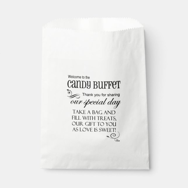 Sachets En Papier Bienvenue Dans Le Sac Favor Buffet Candy (Devant)