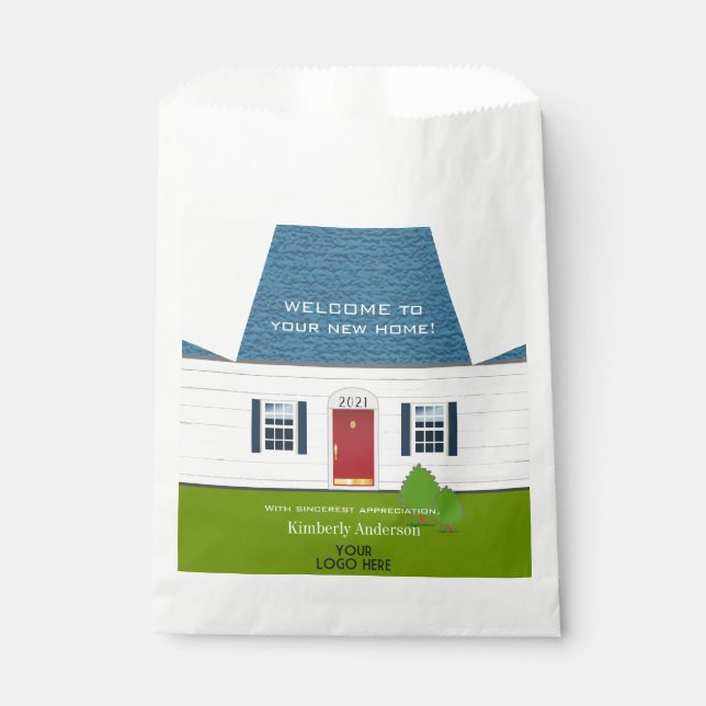 Sachets En Papier Bienvenue Nouvelle Maison Logo Client Maison Cadea (Devant)