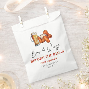 Sachets En Papier Bières et Ailes Avant la Douche de Mariage pour le