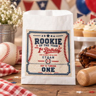 Sachets En Papier Billet de baseball au crochet pour 1er anniversair