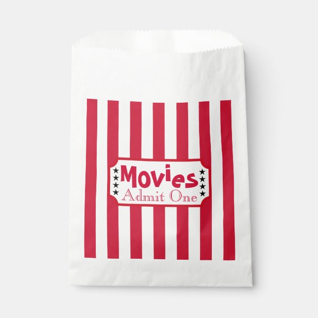 Sachets En Papier Billet de cinéma rétroactif Favoriser le sac (Devant)