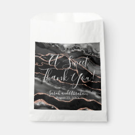 Sachets En Papier Black Agate Rose Gold Parties scintillant mariage