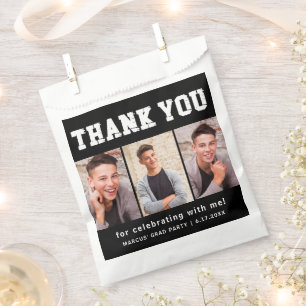 Sachets En Papier Black Graduation 3 Merci photo