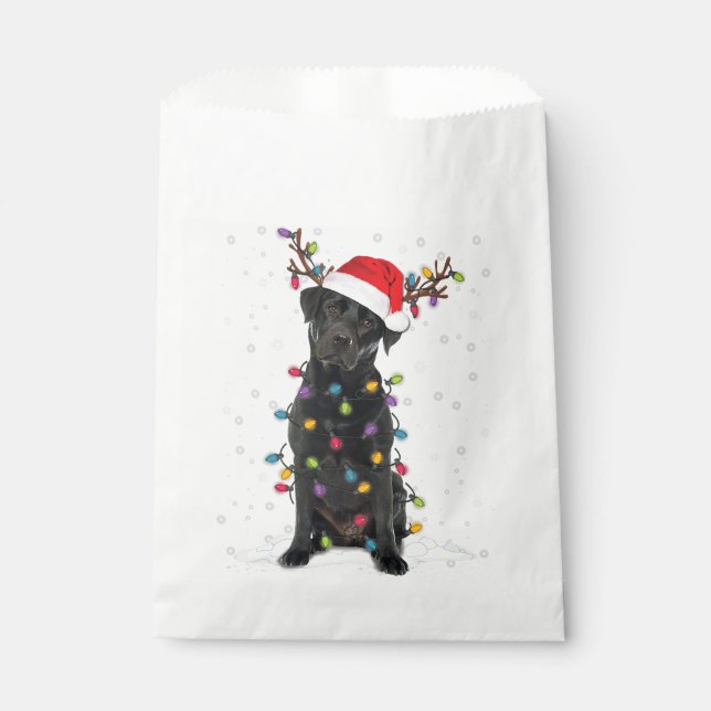 Sachets En Papier Black Lab Labrador Christmas Tree Light Pyjama Chi (Devant)