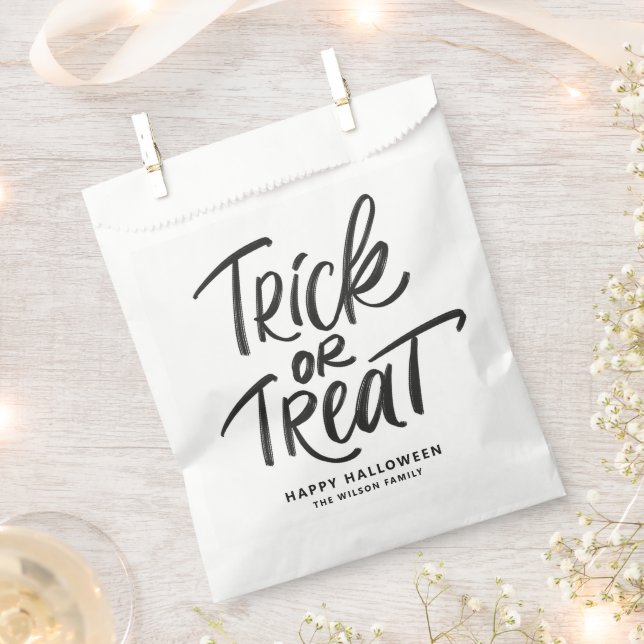 Sachets En Papier Black Trick ou Treat Letting Halloween Party (Coupé)