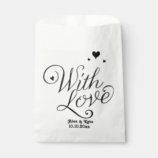 Sachets En Papier Blanc avec amour mignon Mariage de calligraphie mo