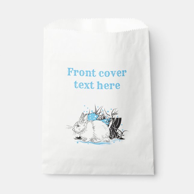 Sachets En Papier blanc noël lapin lièvre (Devant)