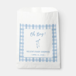 Sachets En Papier Bleu arc simple plaid garçons baby shower
