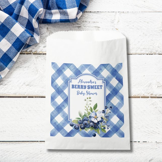 Sachets En Papier Bleu Berry Baby shower doux (Créateur téléchargé)