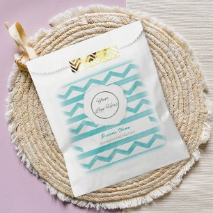 Sachets En Papier Bleu boho motif logo commercial