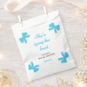 Sachets En Papier Bleu Bow Elle Attache La Fête des mariées Du Noeud