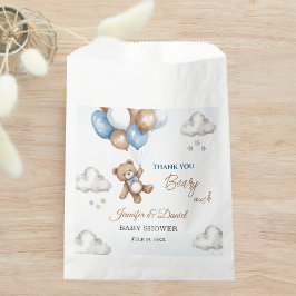 Sachets En Papier Bleu doux Baby shower Ours En Teddy Ballons