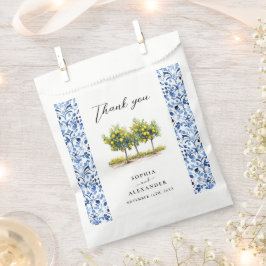 Sachets En Papier Bleu méditerranéen Carrelage italien Citron Mariag