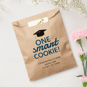 Sachets En Papier Bleu One Smart Cookie Graduation