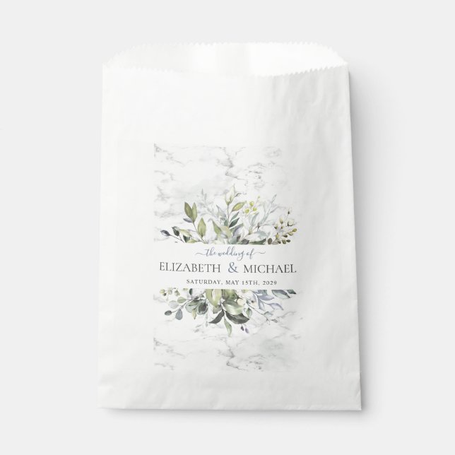 Sachets En Papier Bleu Poussiéreux Eucalyptus Verdure Botanique Marb (Devant)