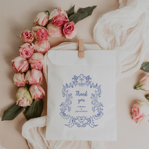 Sachets En Papier Bleu royal Cadre baroque vintage