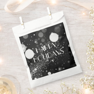 Sachets En Papier Blizzard Bokeh foncé Joyeuses Fêtes