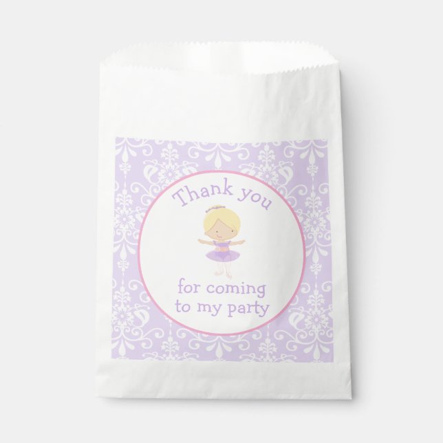 Sachets En Papier Blonde Ballerina fête d'anniversaire (Devant)