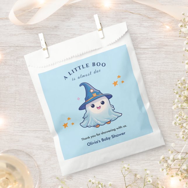 Sachets En Papier Blue A Little Boo Halloween Baby Shower  (Coupé)