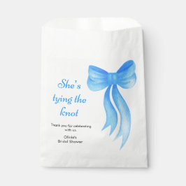Sachets En Papier Blue Bow She's Tying the Knot Bridal Shower