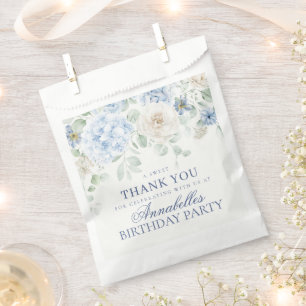 Sachets En Papier Blue Floral Hydrangea Botanique Anniversaire Desse
