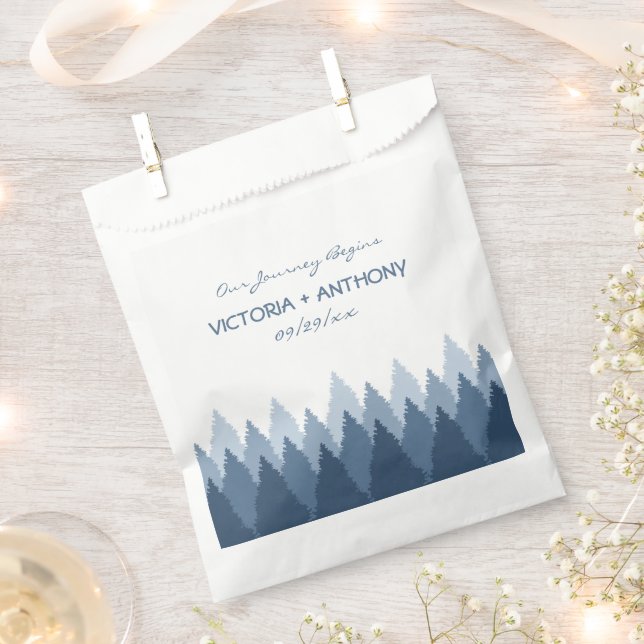 Sachets En Papier Blue Forest Range Mariage de bois (Coupé)