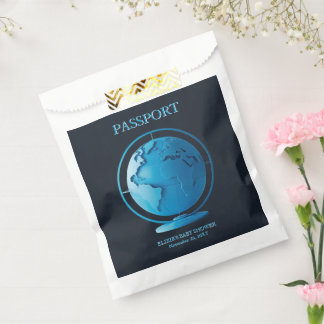 Sachets En Papier Blue Globe Passport Travel Baby Shower