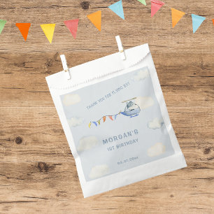 Sachets En Papier Blue Helicopter mignon Loup premier anniversaire