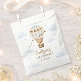 Sachets En Papier Blue Hot Air Balloy Boy 1er anniversaire