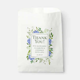 Sachets En Papier Blue Hydrangeas Couples Douche Merci