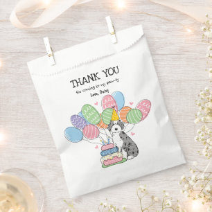 Sachets En Papier Blue Merle Aussiedoodle Merci de fête d'anniversai