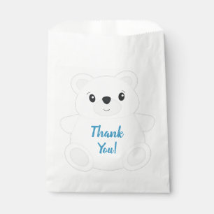 Sachets En Papier Blue Polar Bear Anniversaire
