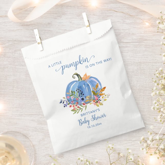 Sachets En Papier Blue Pumpkin Whimsical Baby Shower (Coupé)