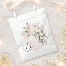 Blush Bow Rose Wisteria Bouquet - Monogrammé